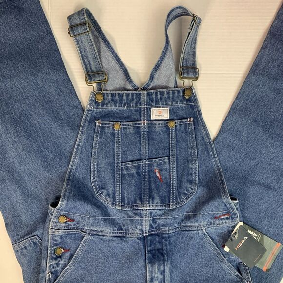 HISEA 30W x 28L Bib Overalls Jeans Work NWT pockets Carpenter - Picture 1 of 4